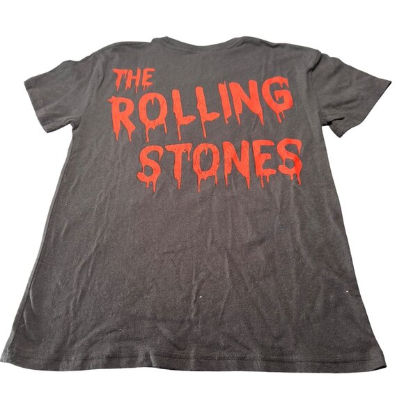 Rolling Stones Small T-Shirt Vampire Tongue Graphic Black Graphic Distressed New - Picture 2 of 9